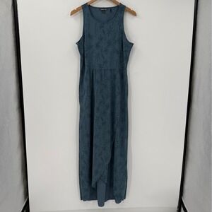 Toad & Co Sunkissed Maxi Dress Blue Floral Open Back Size Large